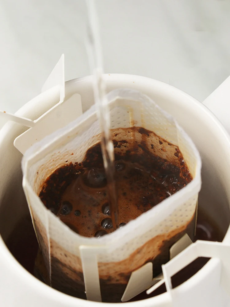 Description Picture 5 of item50PCS Portable Non-woven Coffee Filter Bag Hanging Ear Side Drip Coffee Bag Disposable Hand-made Paper Kitchenware