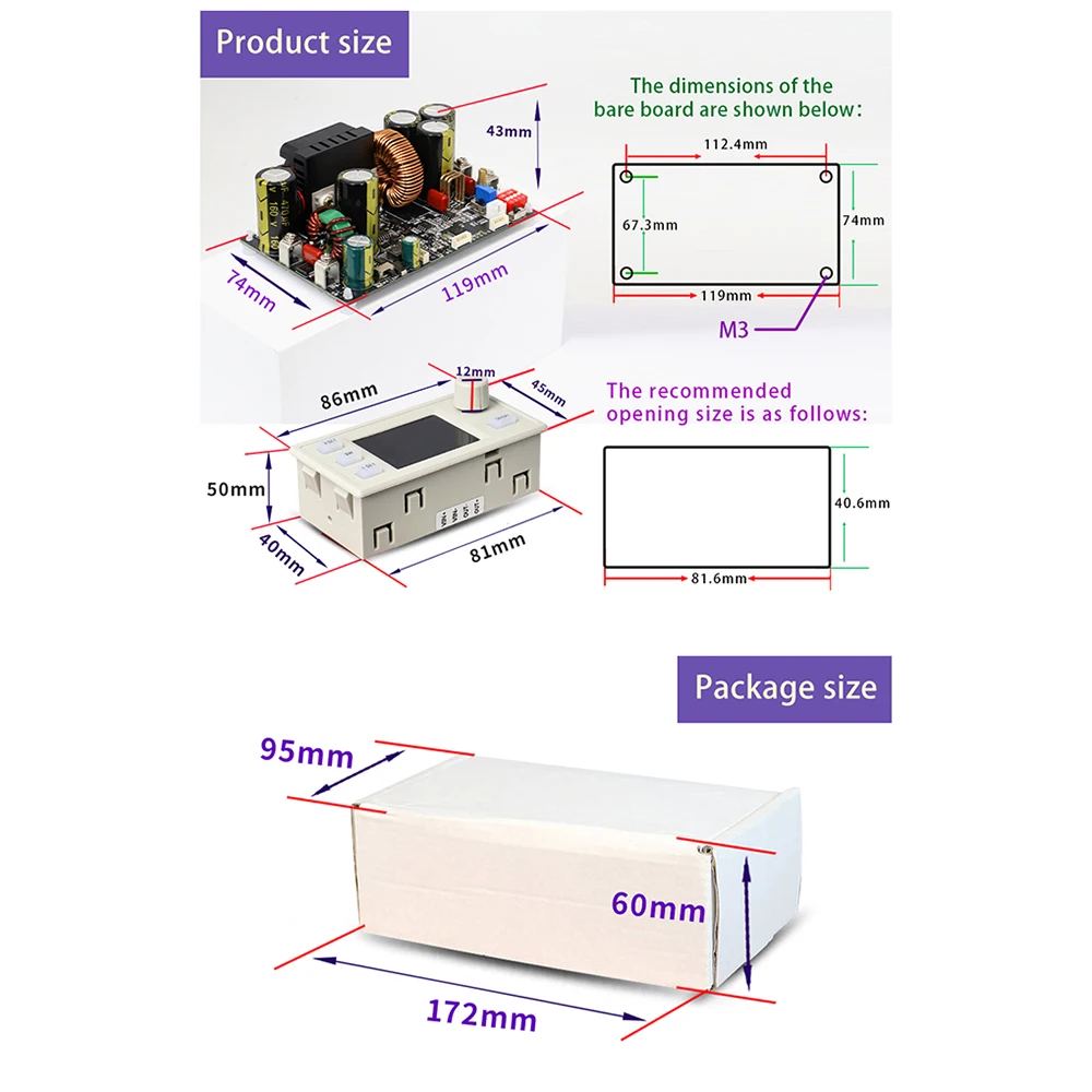 XY12522 CNC DC Adjustable Buck Power Supply Constant Voltage