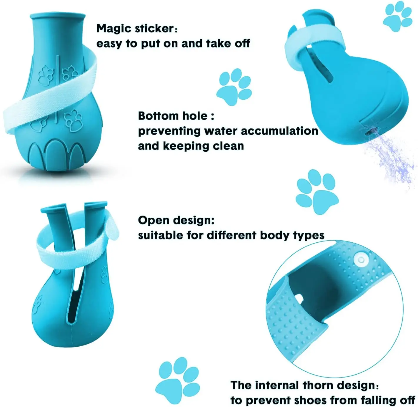 Cat Paw Protector Boots Adjustable Anti-Scratch 1 Set of 4 for GroomingBathing cat shoes