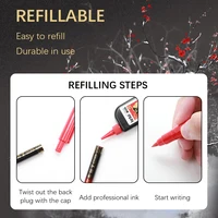 Leto Chinese style Calligraphy Brush tip Pen for Student easy writing Markers Art School Supplies Stationery Black/Red/Gold 6