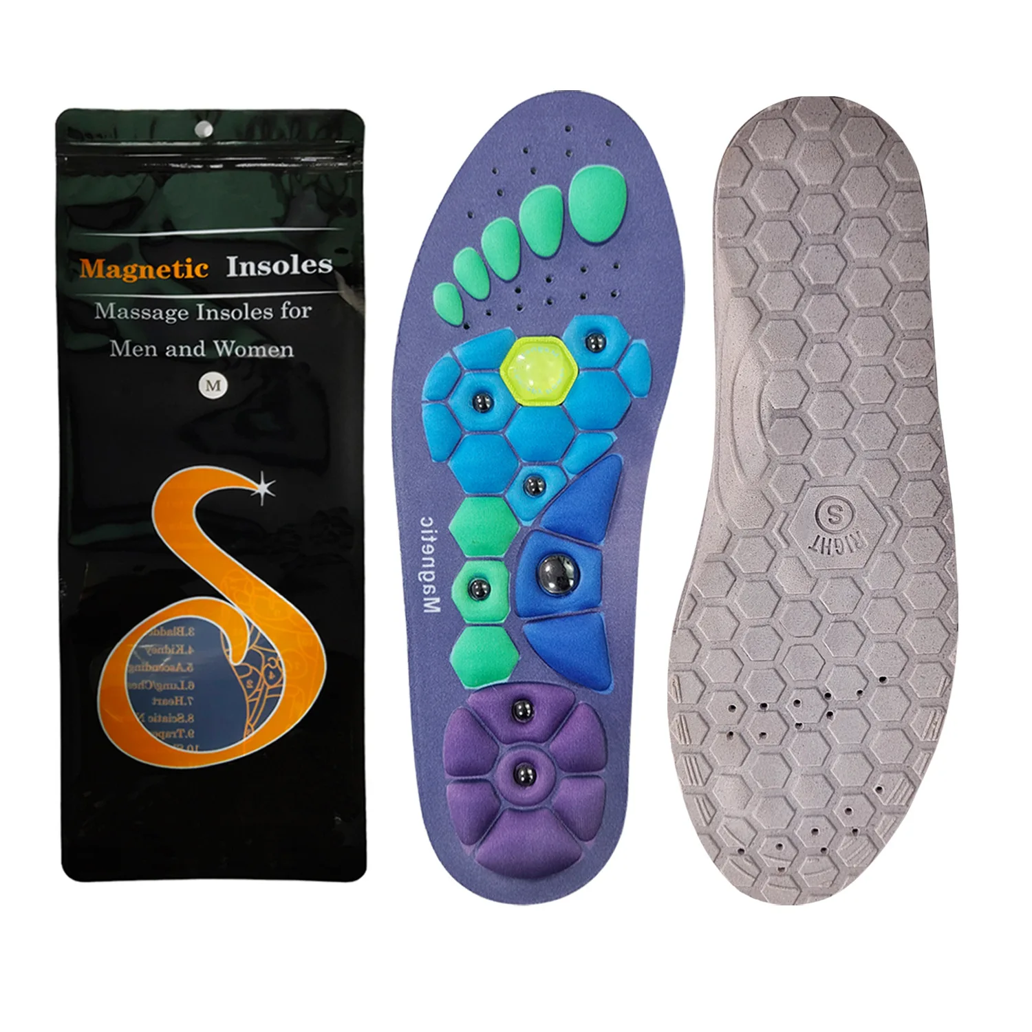 Medical Magnetic Therapy Sports Insoles Massage Foot Weight Loss Slimming Acupressure Insole Anti-fatigue Health Care Shoe Pads