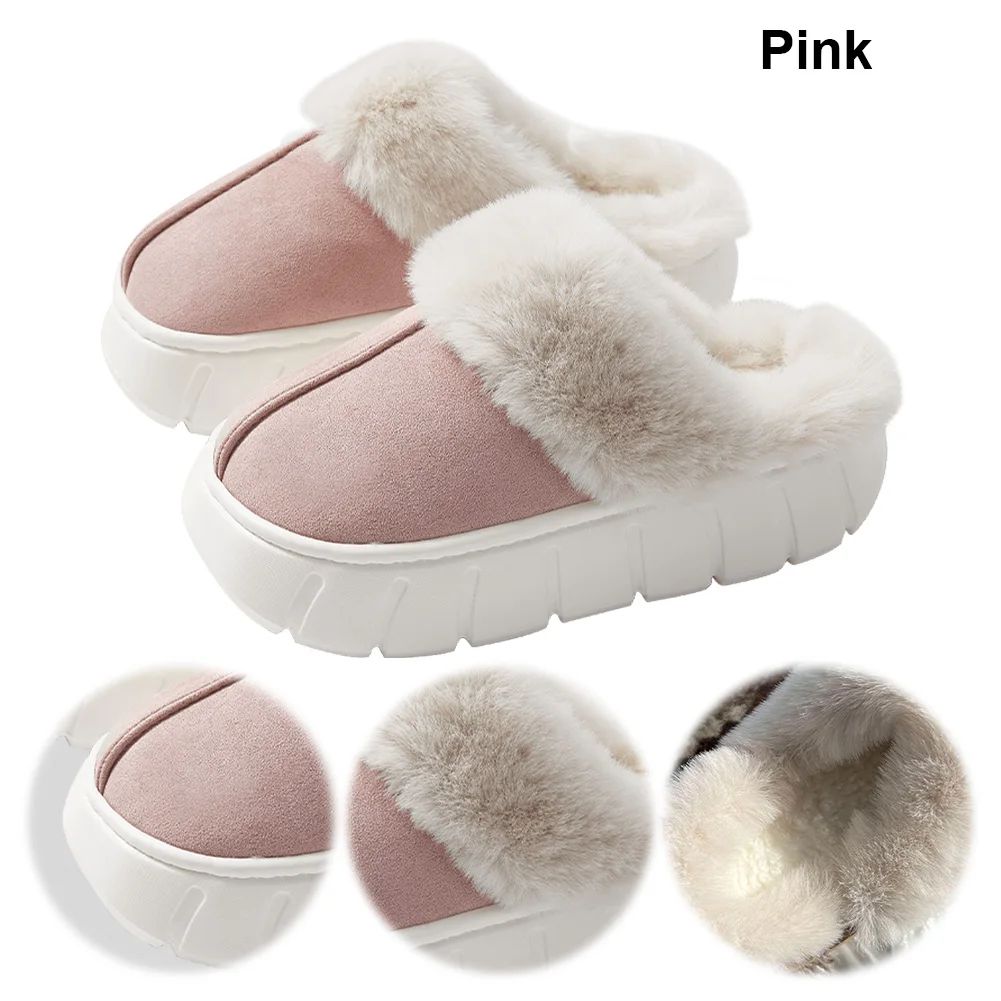 House Shoes for Women Fur Fleece Lined House Slippers Memory Foam Warm Winter Slippers Furry for Indoor and Outdoor