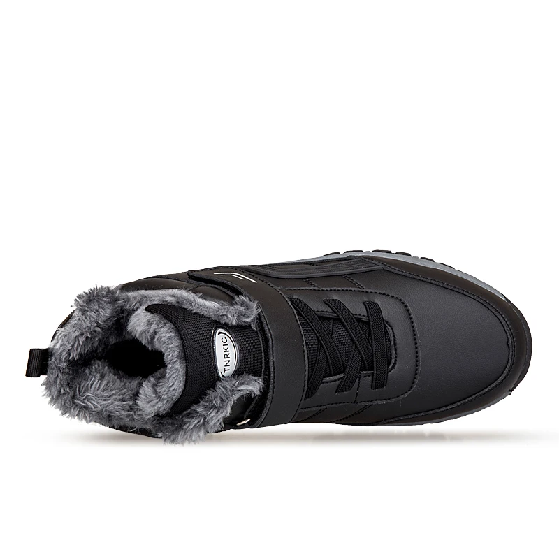 Men Leather Hiking Shoes Winter Warm Comfortable Sneakers Fashion Shoes Walking Footwear Tooling Shoes Lace-up Vulcanize Shoes