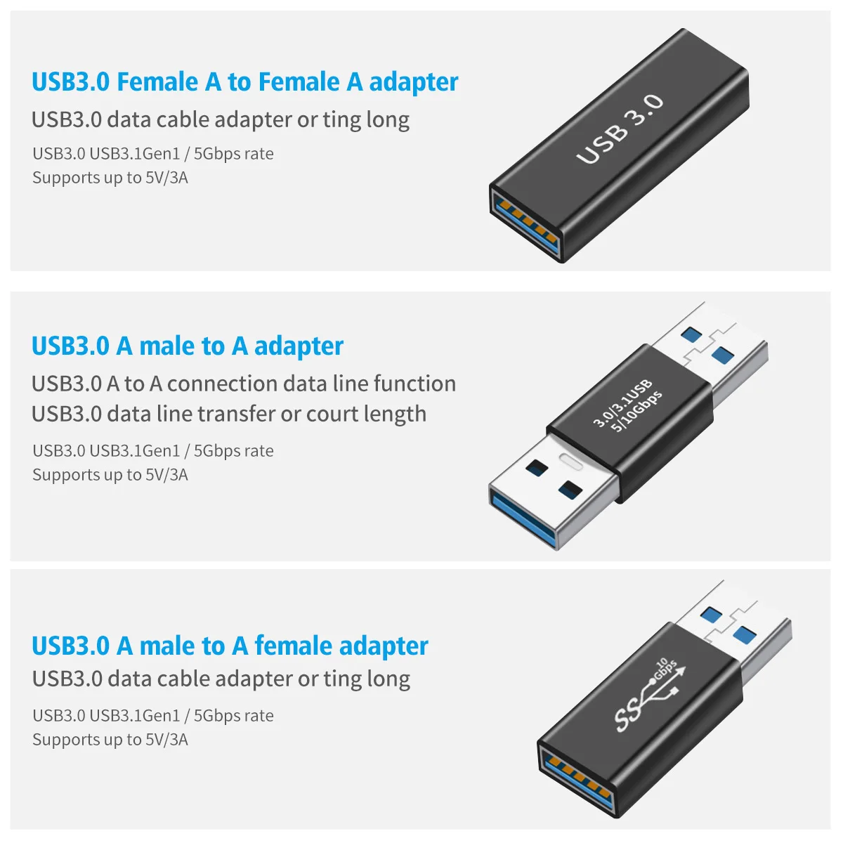 Spina Di Estensione USB 3.0 Connettore USB 3.0 Adattatore - Foto 2
