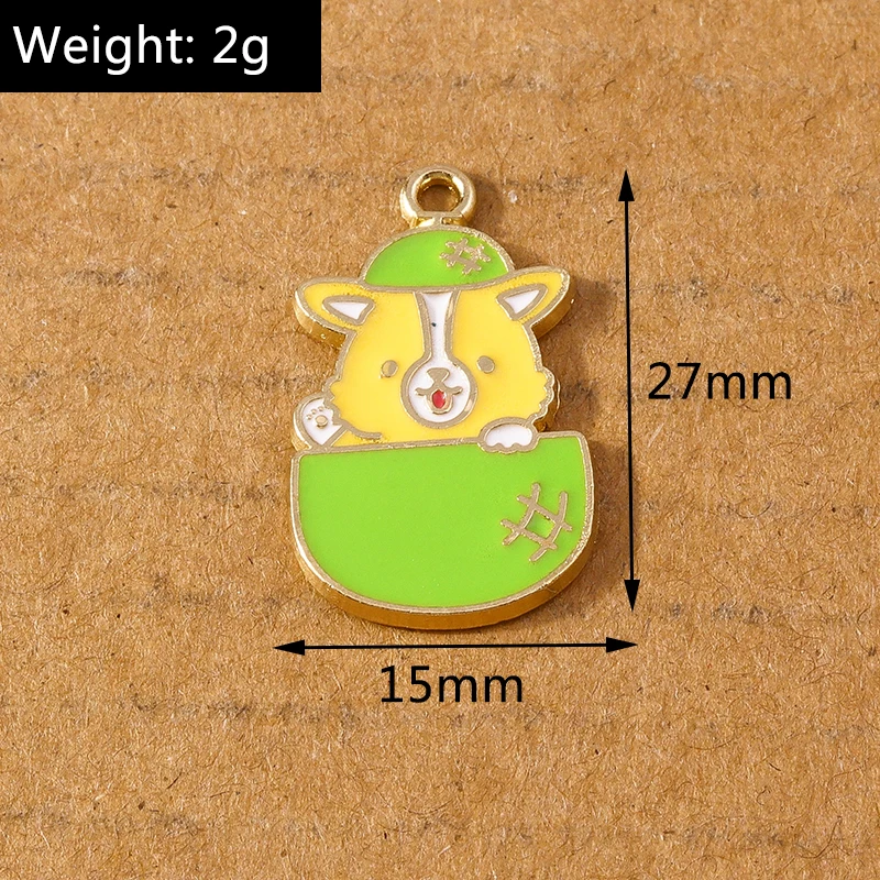 10 stücke niedlichen Emaille Cartoon Hündchen Anhänger Charme für Schmuck Herstellung Halskette Ohrringe DIY Armband Zubehör liefert – Detail 10
