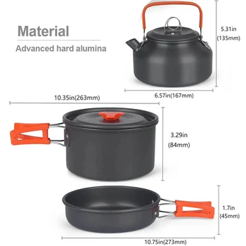 New Experience Unforgettable Adventure with Lightweight, Durable Aluminum Camping Cookware Set - Reliable Outdoor Cooking Gear - 2