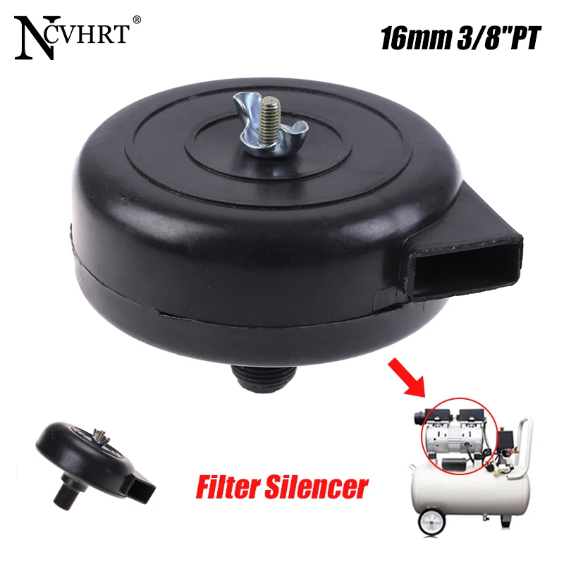 For Air Compressor Intake Pneumatic Parts Black Plastic 16mm 3/8"PT Thread Inlet Air Filter Filter Noise Muffler Silencer