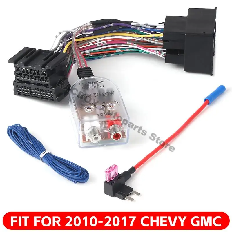 Add A Subwoofer Amplifier Adapter to Factory Radio w/Amp Turn on Wire for Chevy for GMC Buick Replace Plug & Play Harness