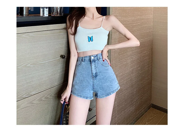 White Jean Shorts Women Summer High Waisted Solid Hot Short Jeans For Ladies Elastic High Waist Denim Shorts Women Summer patagonia shorts