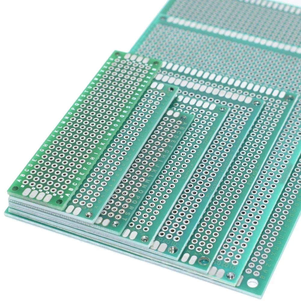PCB Board 1/5/10PCS Prototype Board Green 2x8/3x7/4x6/5x7/7x9/8x12/9x15cm Double Sided Circuit Boards DIY Soldering Project