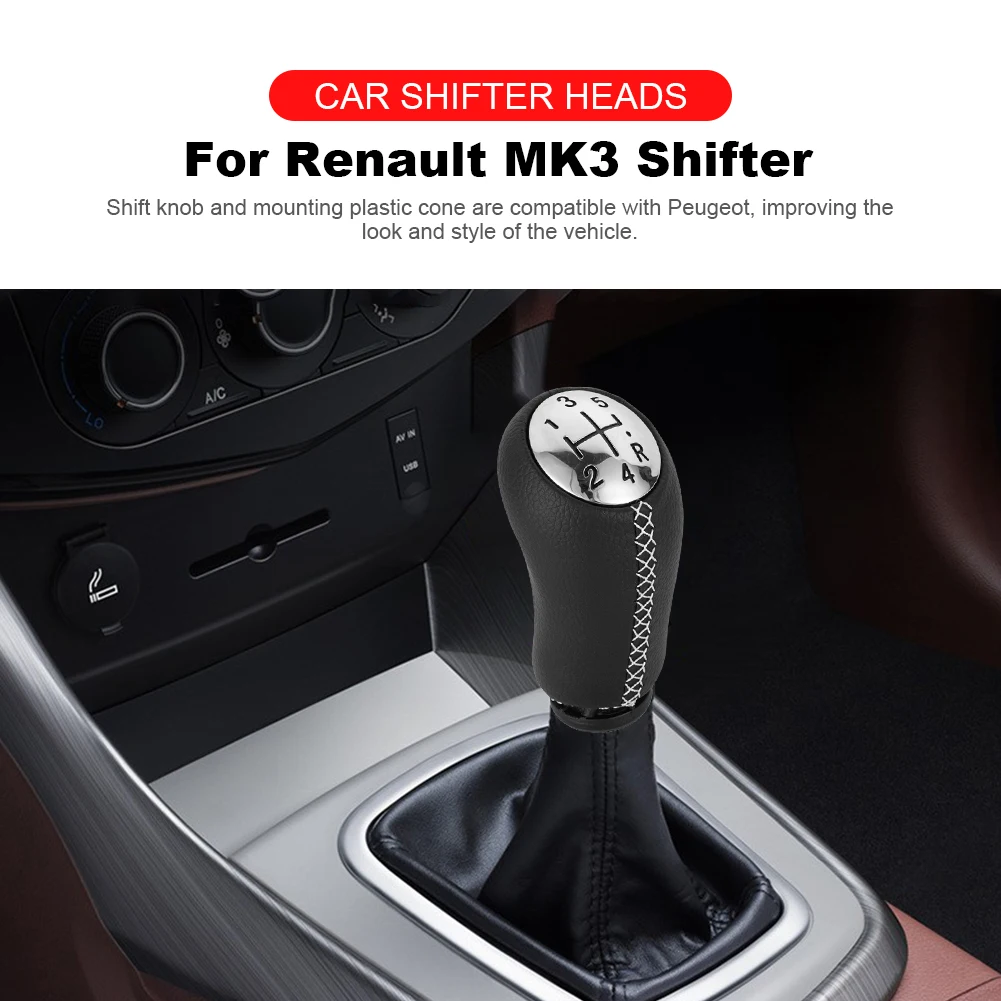 17mm For Renault Clio Mk3 3 Iii Megane Mk2 Scenic Mk2 5 Speed Gear Shift  Knob Stick Head Car Gear Shift Lever Handle