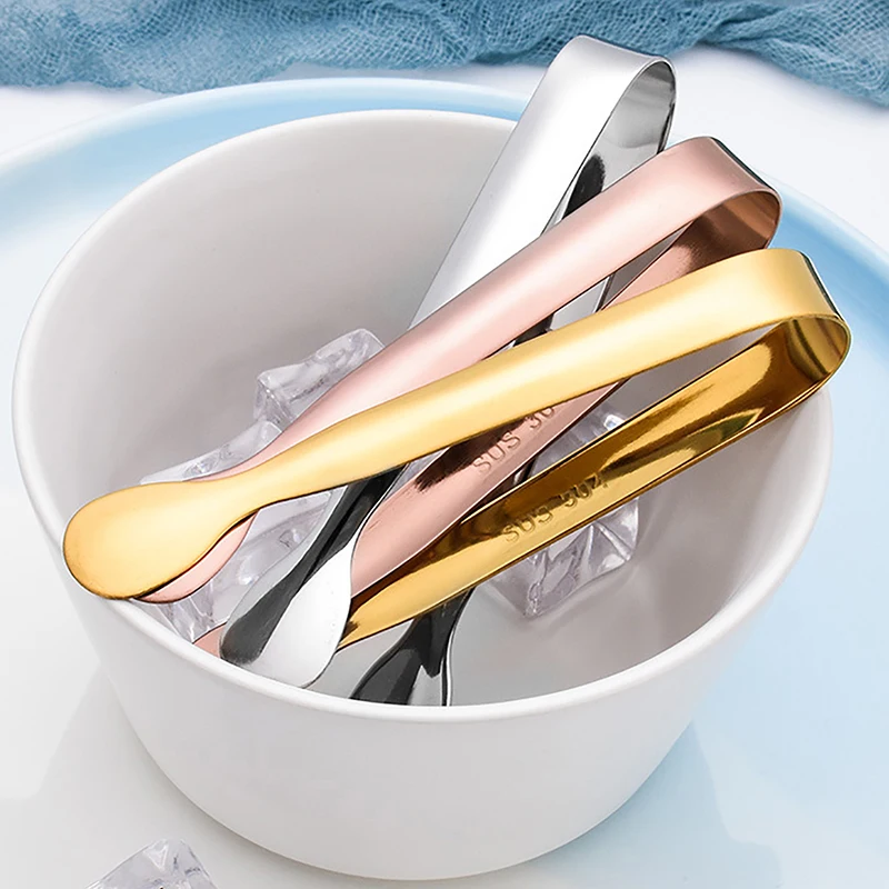 Stainless Steel Ice Cube Clip Ice Tong Bread Food BBQ Clip Barbecue Clamp Tool Bar Kitchen Accessories ice cube clip
