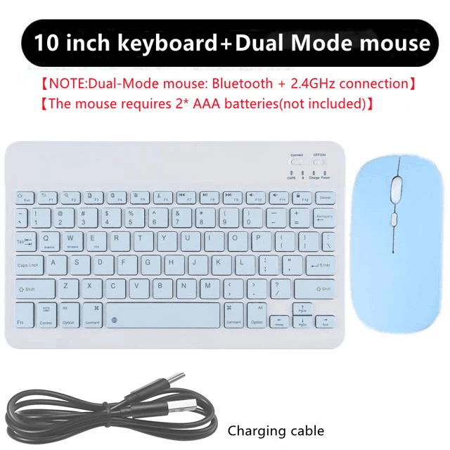thumbnail image 1 of Teclado y ratón inalámbricos, teclado portátil compatible con Bluetooth para Android, iOS, Windows, mini teclado de 78 teclas para iPad y tableta, 1 of 5