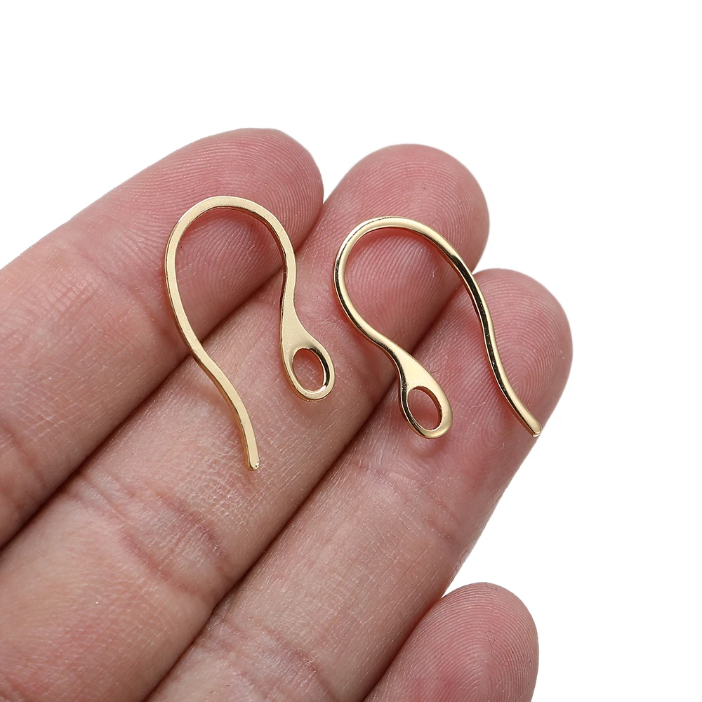 50Pcs 스테인레스 스틸 플랫 귀걸이 후크 DIY 쥬얼리에 대 한 루프와 귀 와이어 매달려 귀걸이 쥬얼리 액세서리 만들기
