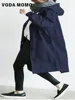 2023 Spring Autumn Casual Korean Fashion Hooded Medium Long Overcoat Loose Windproof Coat Women Trench Coat Solid Color Pocket 3