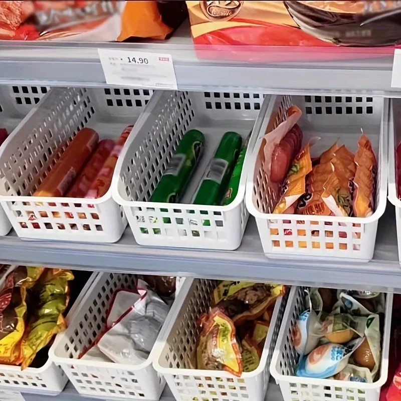 4pcs Stackable Storage Basket Set-Multifunctional Plastic Storage Box,Suitable for Books, Snacks,etc.Ideal Choice for Family