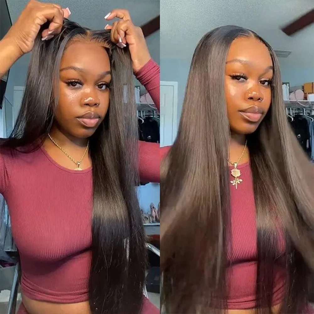 Bone Straight 13x6 HD Lace Frontal Wig 250 Density Human Hair Wigs Precut Lace 38 Inches Glueless Wig Human Hair Ready to Wear