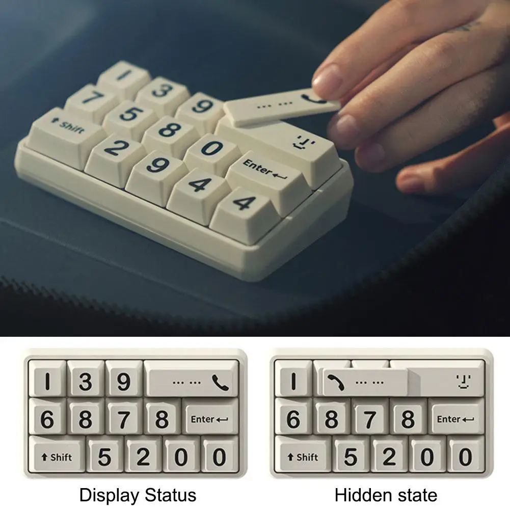 

Temporary Parking Number Plate Stop Sign Dashboard Small Mechanical Keyboard Shape Hidden Moving Auto Phone Number Plate