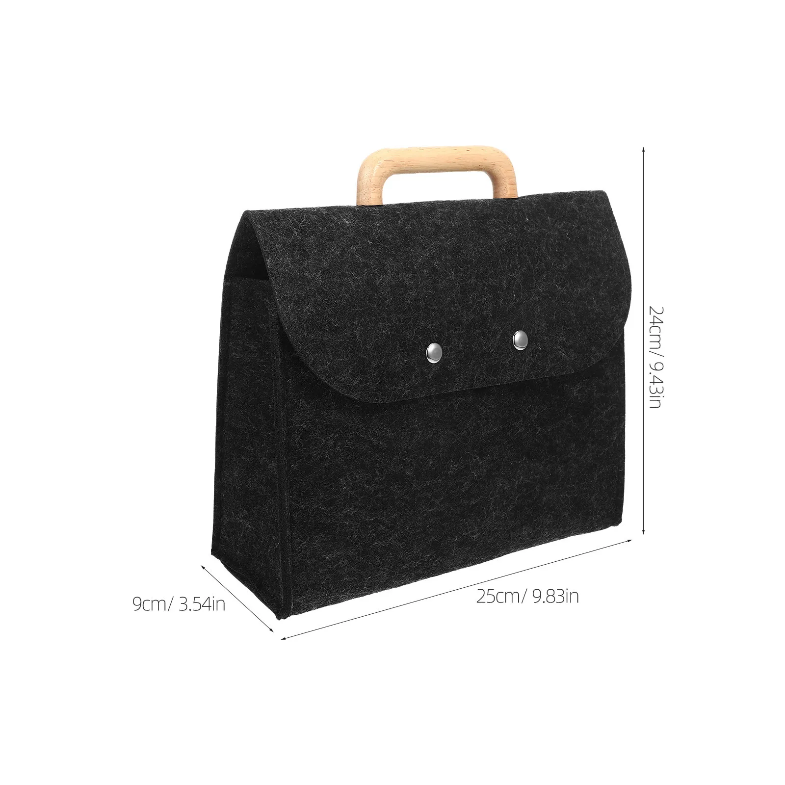비즈니스 토트백 펠트 파우치 나무 손잡이 대용량 미니멀리스트 오피스 파일 정리함 휴대용 수납 케이스 문서 홀더