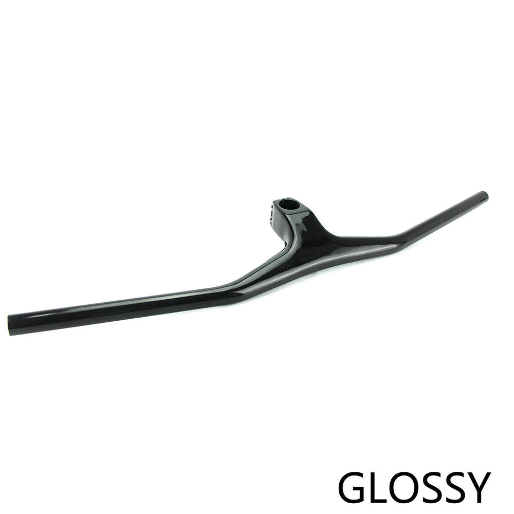 Sleek Carbon MTB Riser Handlebar - 3K Black Finish, High-Quality with -17° Angle Adjustment