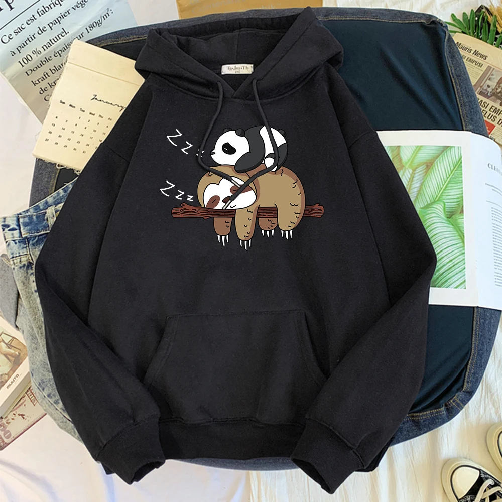 

Sloth And Panda Sleep Print Male Hoodie Fashion Warm Pullovers Man Trend Streetwear Tracksuit Men Comfortable Loose Sweatshirts