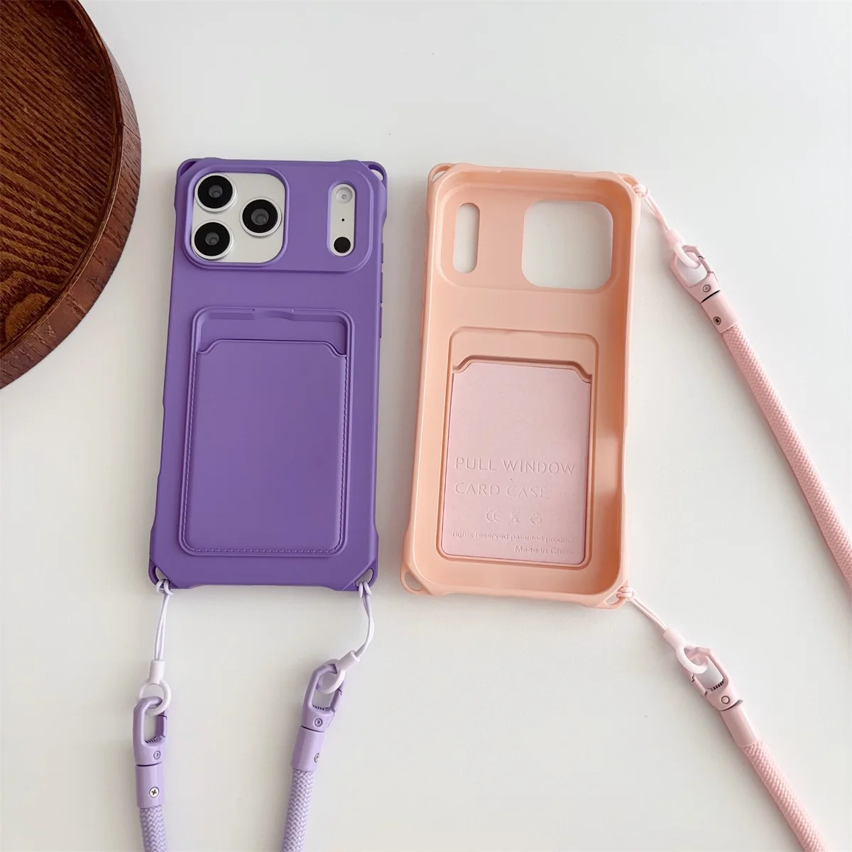 Soft Silicone Crossbody Phone Case with Strap and Card Holder