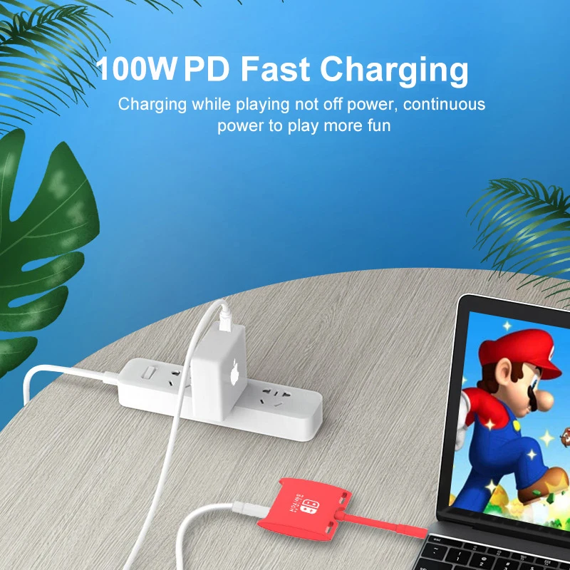 Switch Dock TV Dock for Nintendo Switch Accessories Docking Station USB Type C HUB to 4K HDMI USB 3.0 PD for Macbook Air M1 Pro
