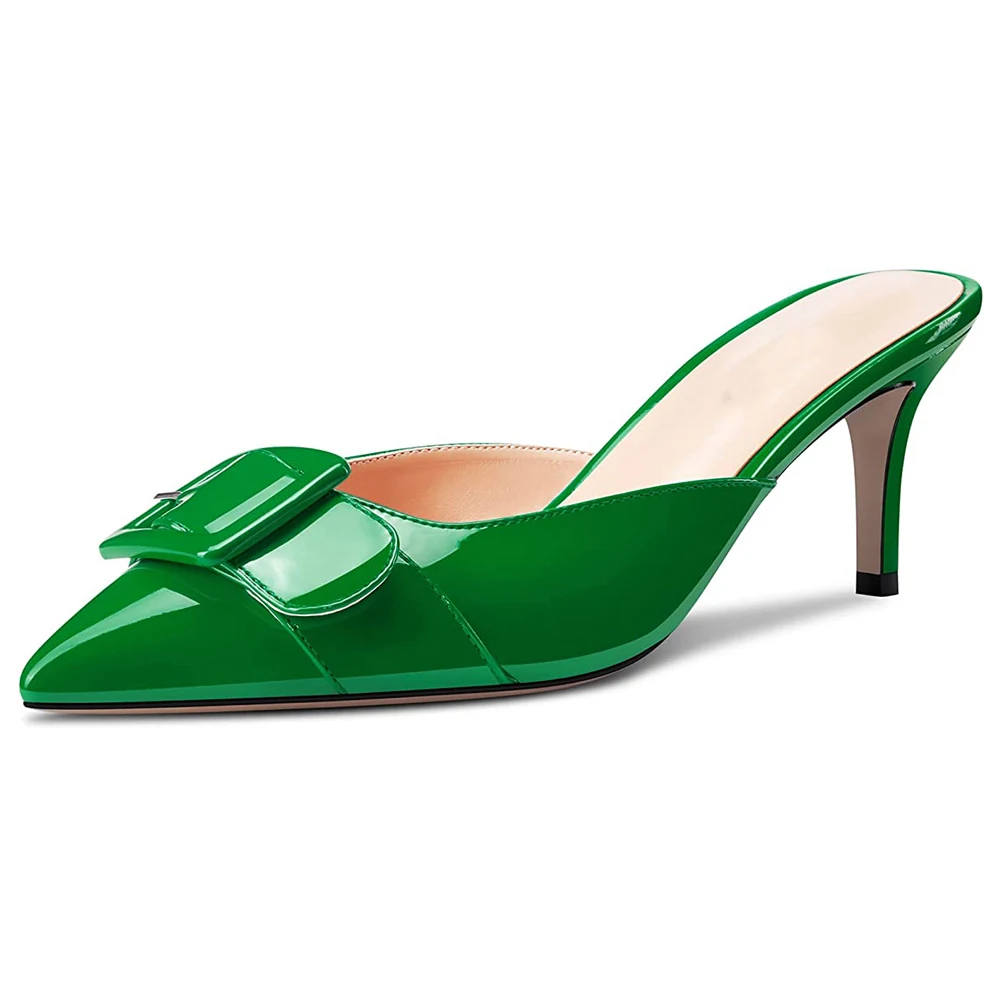 

LOVIRS Women's Mules Slingback Pointed Toe Pumps Buckle Sandals Slip On Ladies Kitten Heels Slippers Dress Wedding Shoes