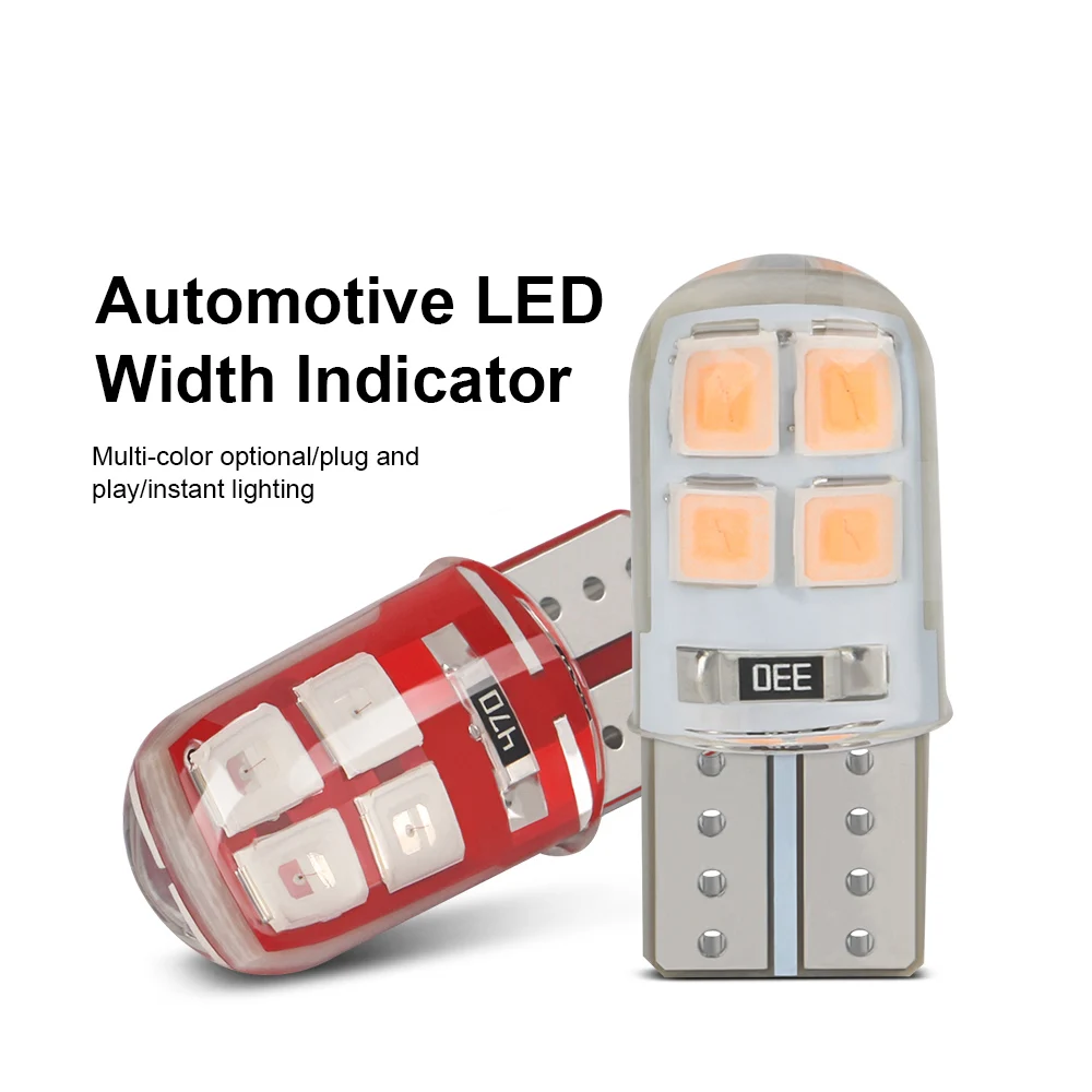 

10 шт., Автомобильные светодиодные лампы T10 194 168 W5W 2835 8 SMD 12 В