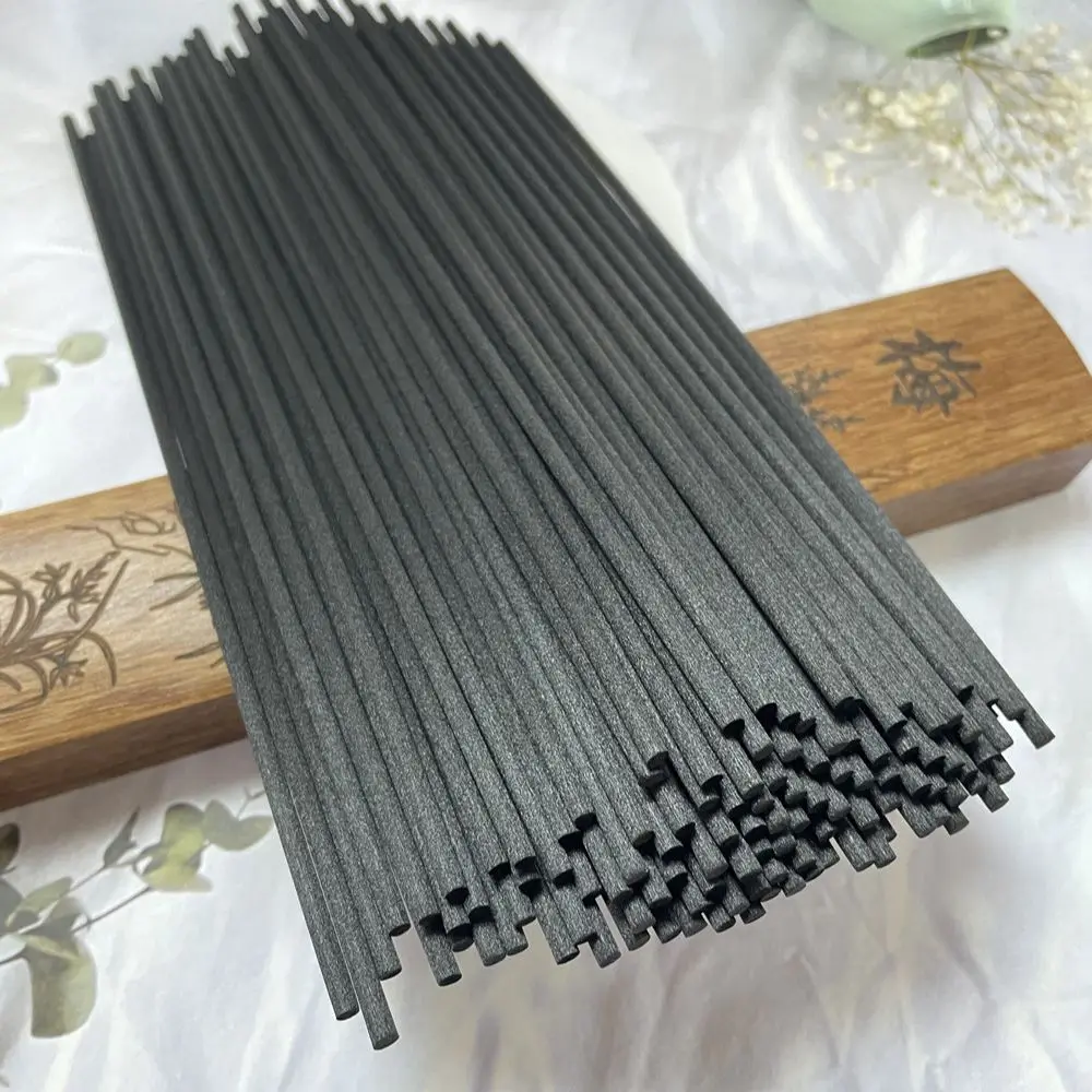 500PCS 5/4/3/mm X L35/25/22cm Black Fiber Reed Sticks Essential oil Rattan Diffuser Replacement Refill Sticks for Air Freshener
