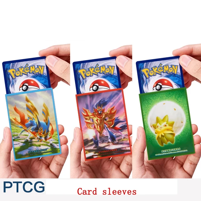 ポケモンカードスリーブ64枚入り9種16パック 本物のポケモンカードスリーブ,保護ケース,tcg取引カード,ws
