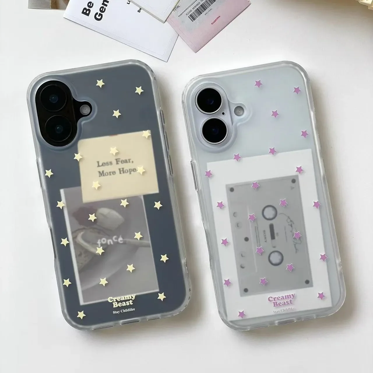 Minimalist Yellow and Purple Stars Matte Phone Case
