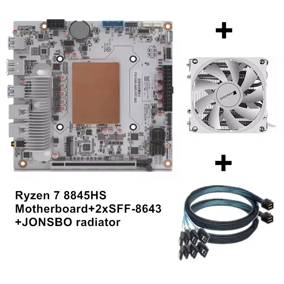 2x10G LAN、8ベイNASマザーボード、AMD Ryzen 7 8845HS、USB4、2xSFF