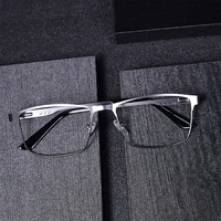 Lunettes de lecture Anti-lumière bleue pour hommes, grand cadre en métal, loupe, lentille presbytie, dioptrie + 0.75 + 100 + 125 2