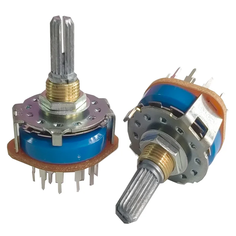 1 Pcs Japan Rotary switch SRRM433700 band Switch 4 Pole 3speed amplifier Signal switch 20mm electronic components rotary band switch