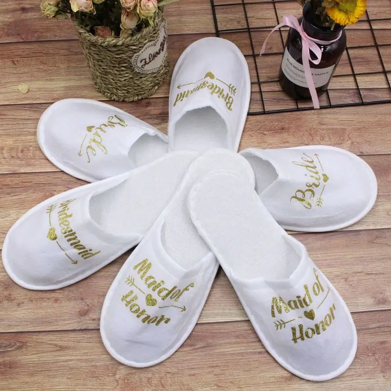 

Bridal Wedding Slippers Bride Pajamas Party Bridesmaid Decoration Hotel Disposable Slipper