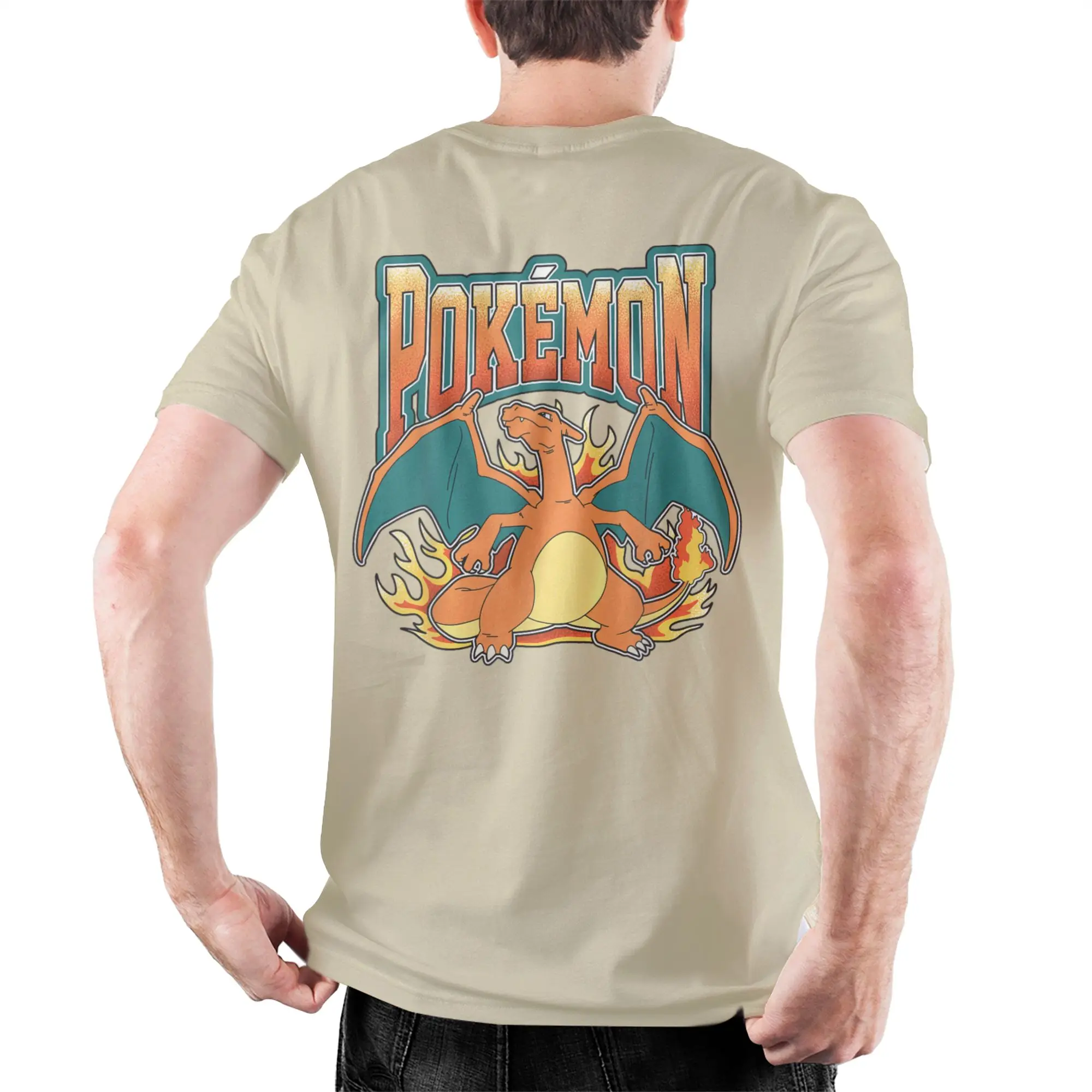 Charizard Fire Type Graphic Cotton T-Shirts - Unisex Round Neck Short Sleeve