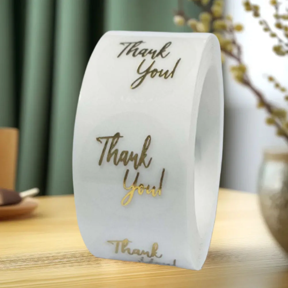 Thank you stickers 500 Pcs gold foil 'Thank You' stickers for small business gift seal shipping labels envelope decoration