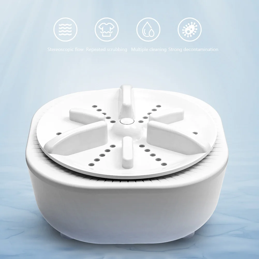 Portable Mini Turbo Washer 30W USB Powered Cleaning Washing Machine for Underwear Socks Laundry Cleaning for Home Travel