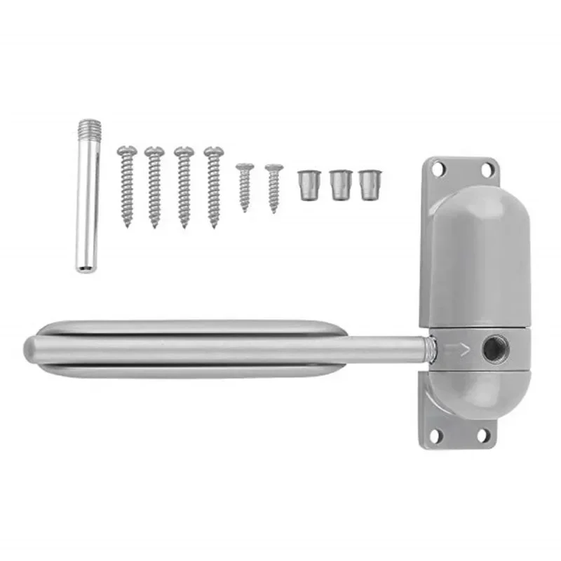 1 Set Gray Mini Automatic Spring Door Closer Adjustable Fire Rated Safety Door Stopper Indoor and Outdor