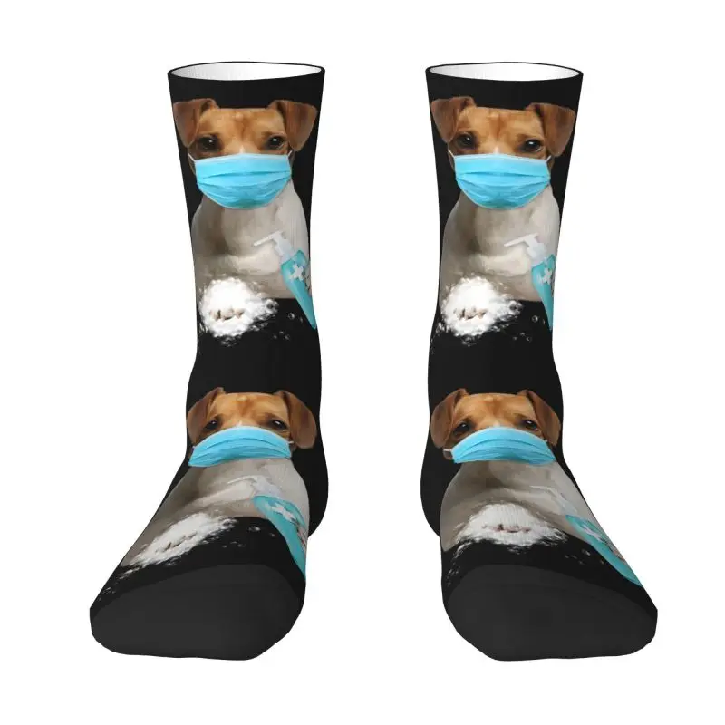 Jack Russell Terrier Face Mask Dress Socks Uomo Donna Warm Fashion Dog Nose Pet Animal Crew Socks