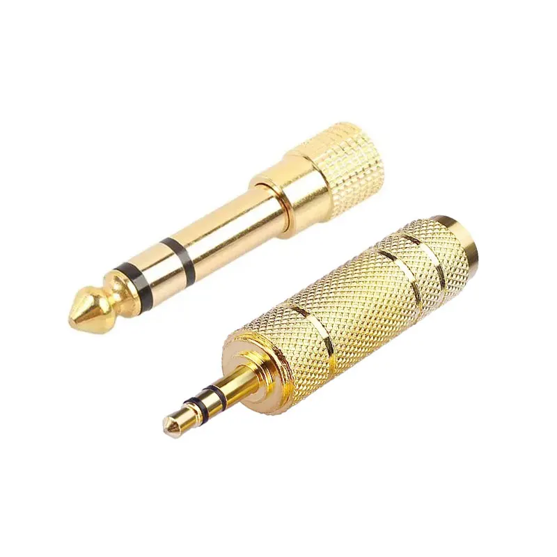 6.35mm Male to 3.5mm Female Headphone Adapter Wear-resistant Jack Converter Audio Plug Gold Plating Process Power Amplifier Earphone Jack Adapter Audio Plug Adapter Audio Cable Adapter