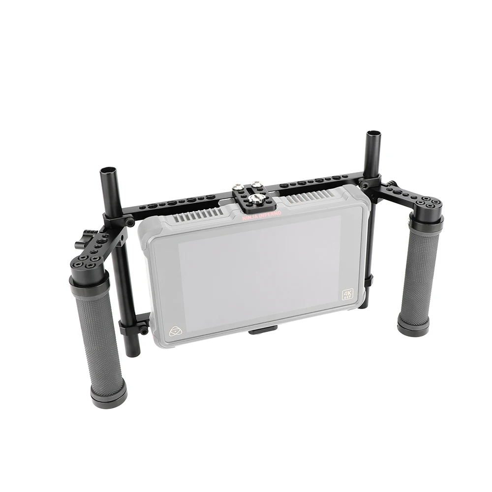 Kimrig 7 "10" Kit Gabbia Per Monitor Da Regista Con Impugnatura In Gomma Regolabile Per Atomos Ninja Inferno / Shotgun 7
