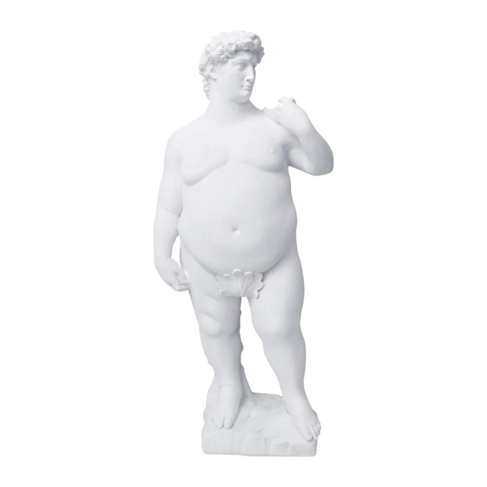 

Top Hat Fat David Statue Vintage Decor Roman Renaissance Statues Resin Ornament