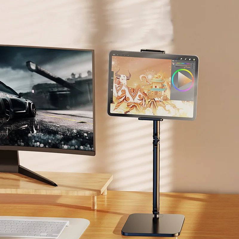 Suporte para Tablet para Tablets e Smartphones Ajustável até 42cm de Altura Ipad Rotação 360 ° Suporte para Tablet de Metal para 4.713 Pol - Imagem 2