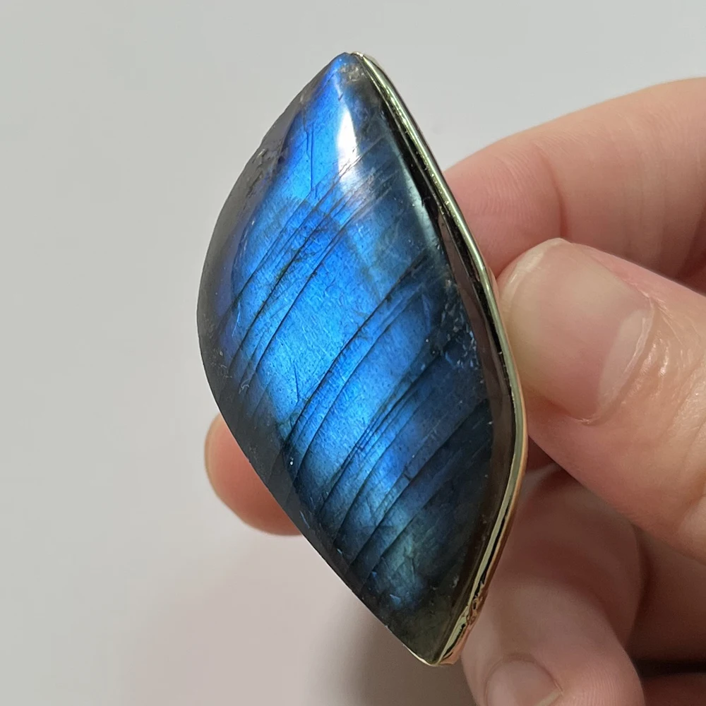 Adjustable Rings Finger Ring Natural Stone Labradorite Adjustable Ring