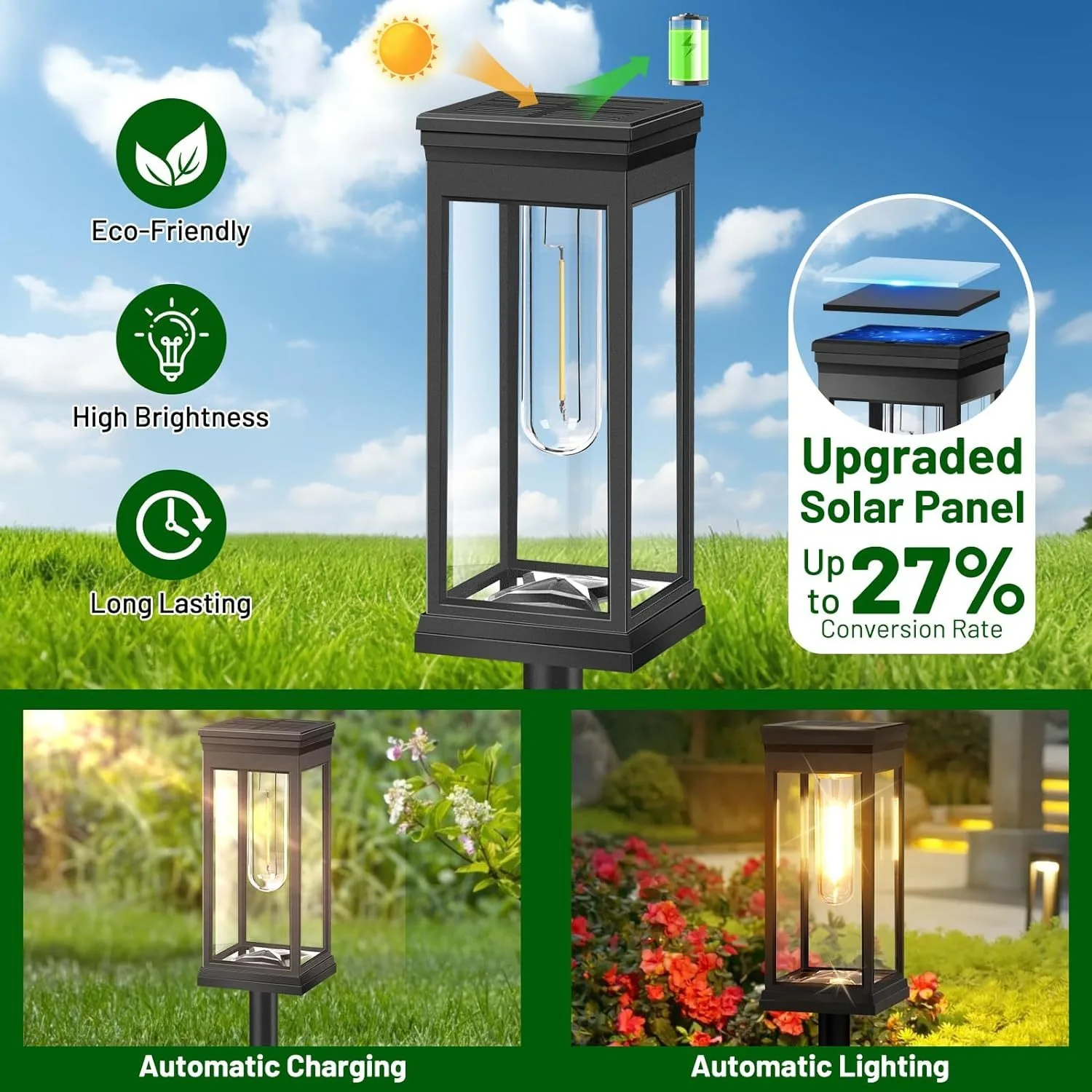 Solar tungsten lawn light outdoor LED tungsten light outdoor waterproof Ground plug solar lawn 10PCS