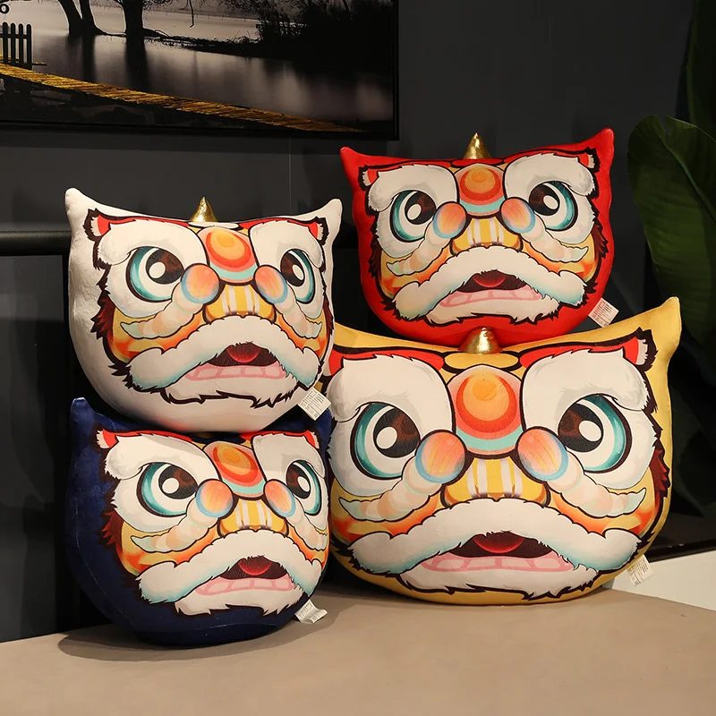 

2022, подушка Joy костюм для китайского традиционного танца Lion, диван, кресло, автомобильная поясная подушка, год Тигра, Весенний фестиваль, декоративная набивная подушка