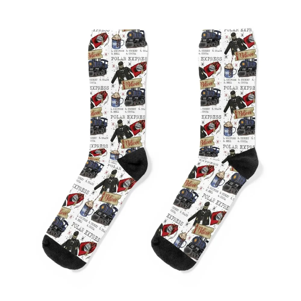 

Polar Express Believe Socks Antiskid soccer floor cycling Hiking boots Mens Socks Women's