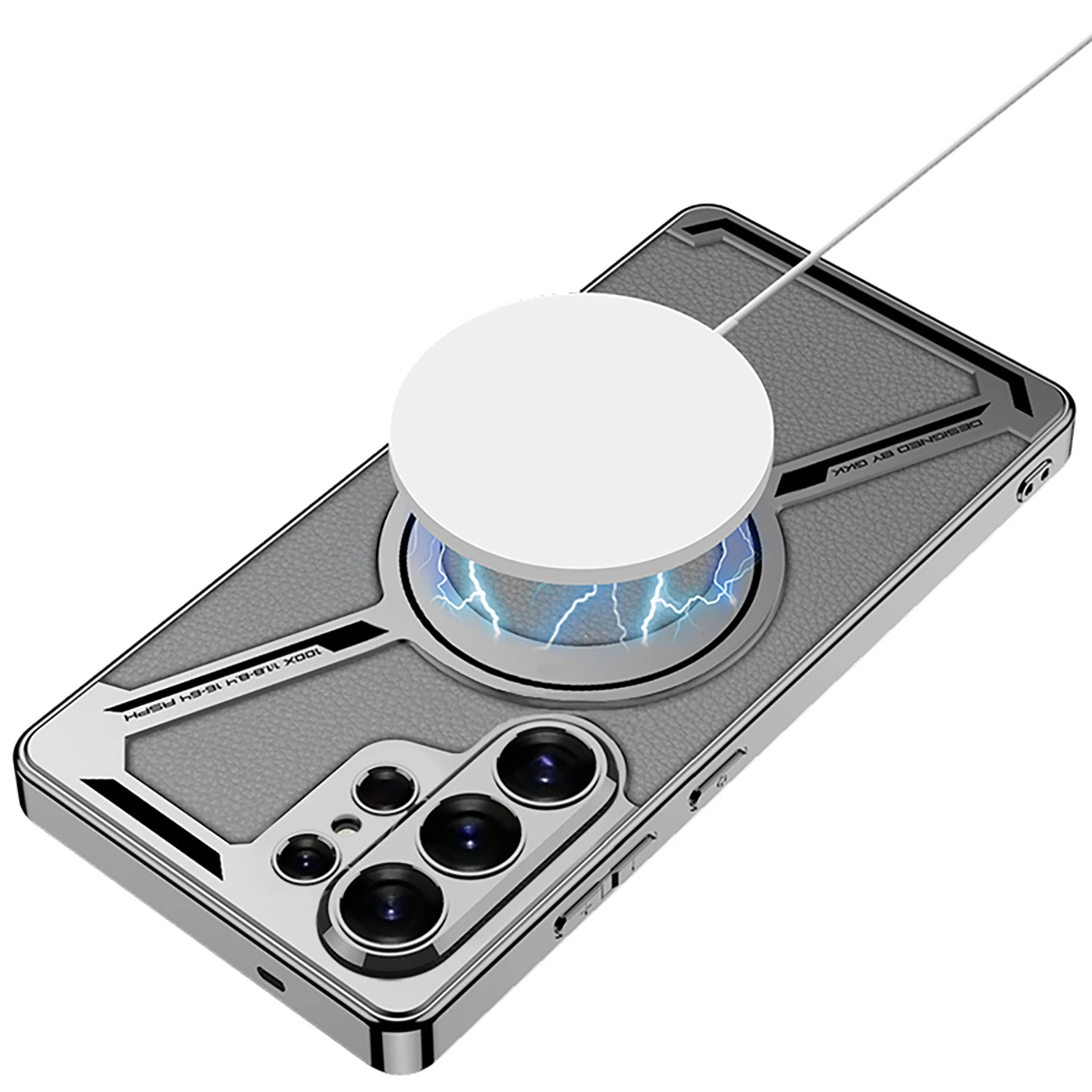 Magnetic Electroplated Leather Protective Phone Case in Elegant Design